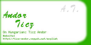 andor ticz business card